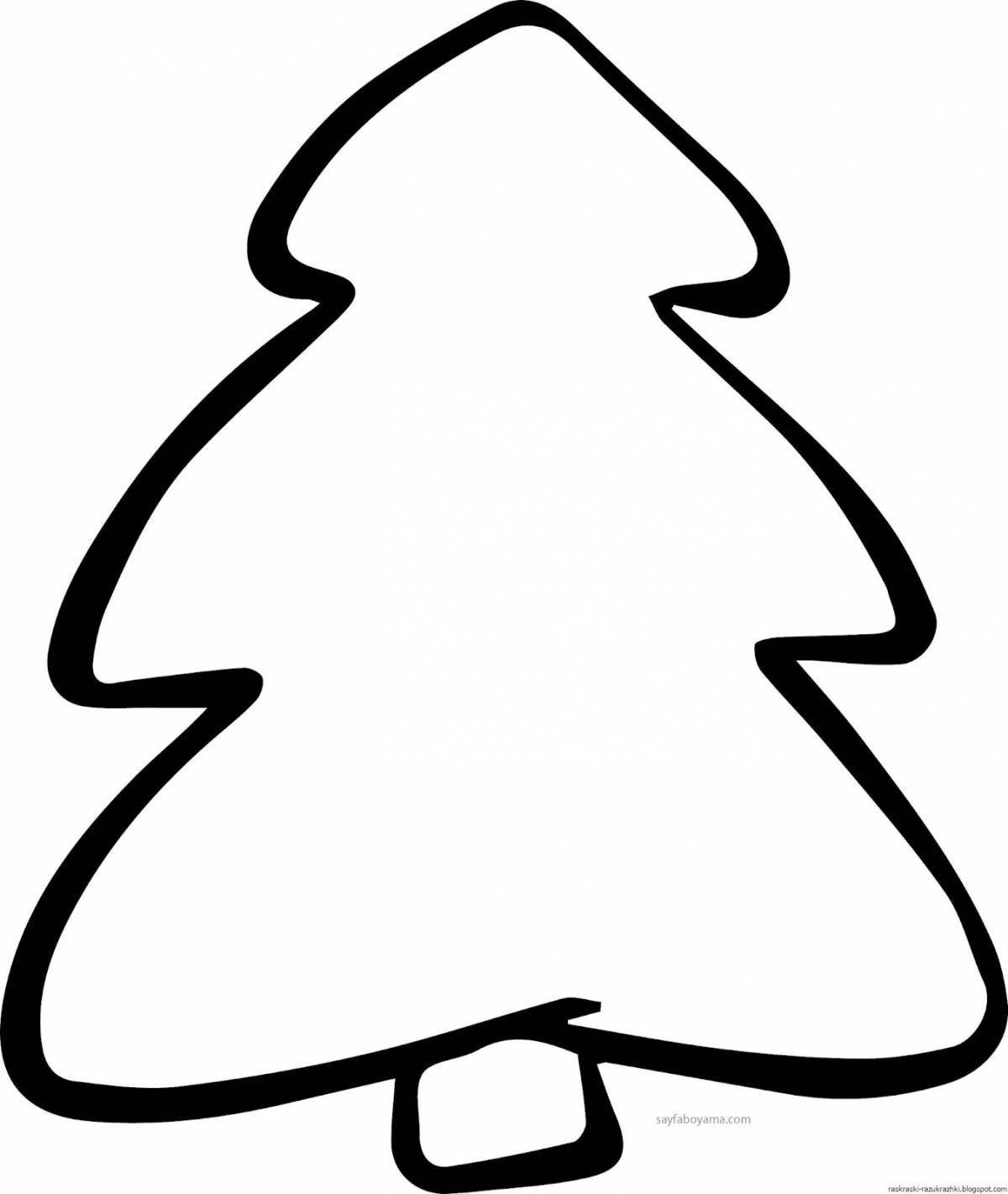 Shiny Christmas tree coloring book for kids