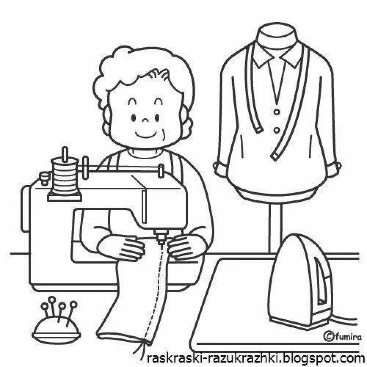 Веселые раскраски профессий для младших школьников