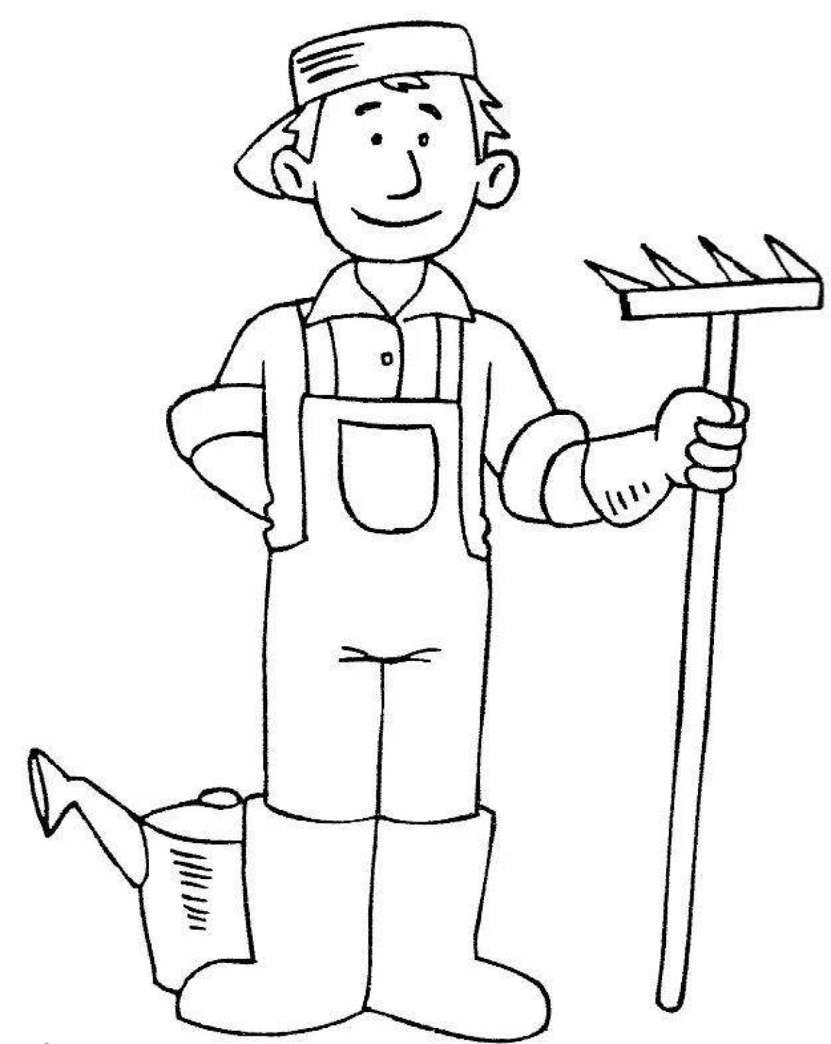 Colorful job coloring pages for young preschoolers