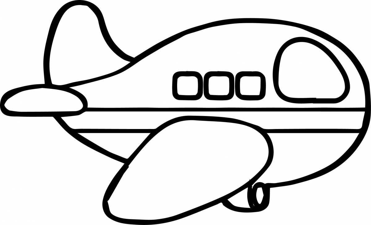Креативная раскраска самолет для детей 3-4 лет
