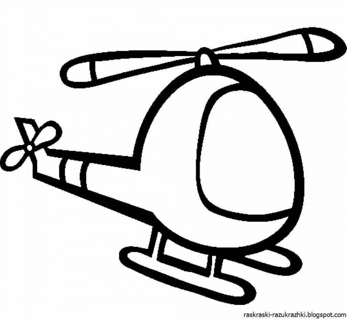 Crazy plane coloring page for 3-4 year olds