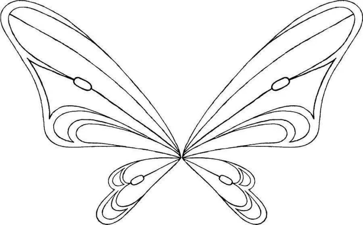 Elegant wings coloring pages