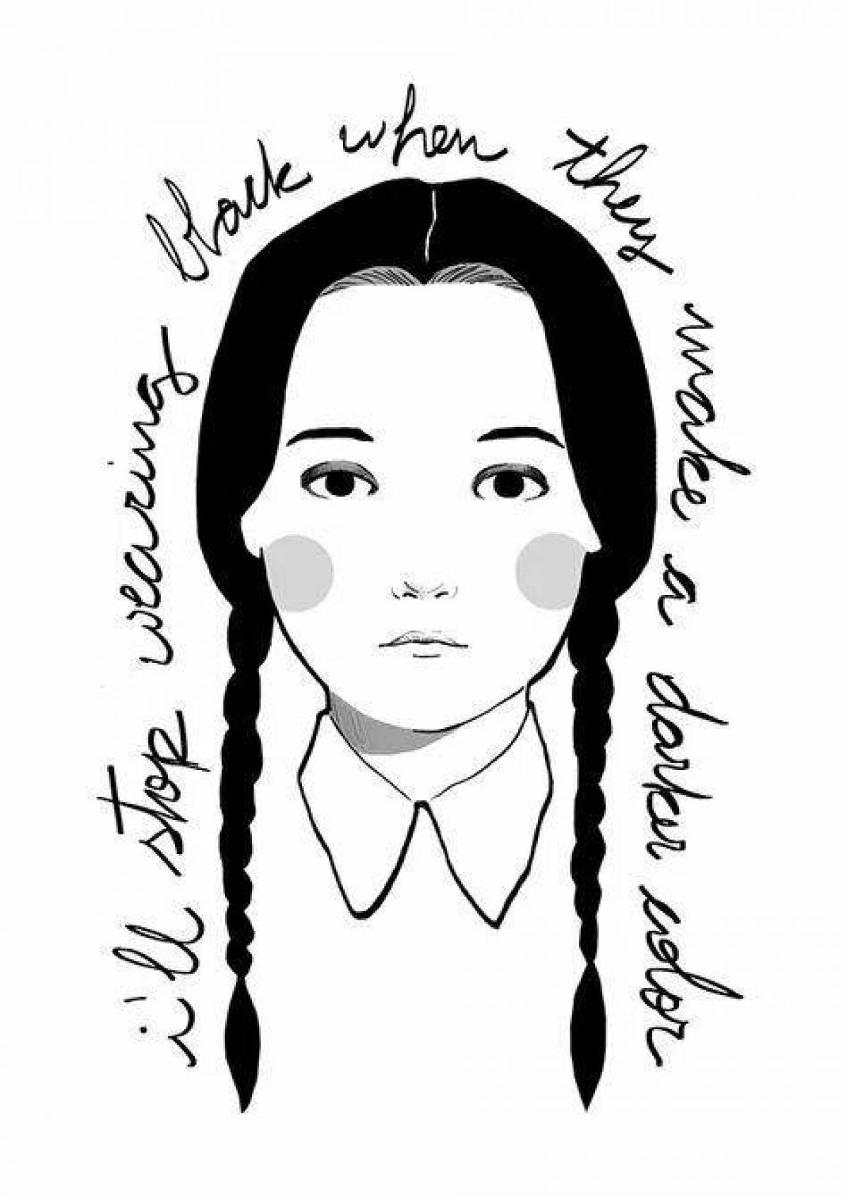 Adams Wednesday's amazing coloring page