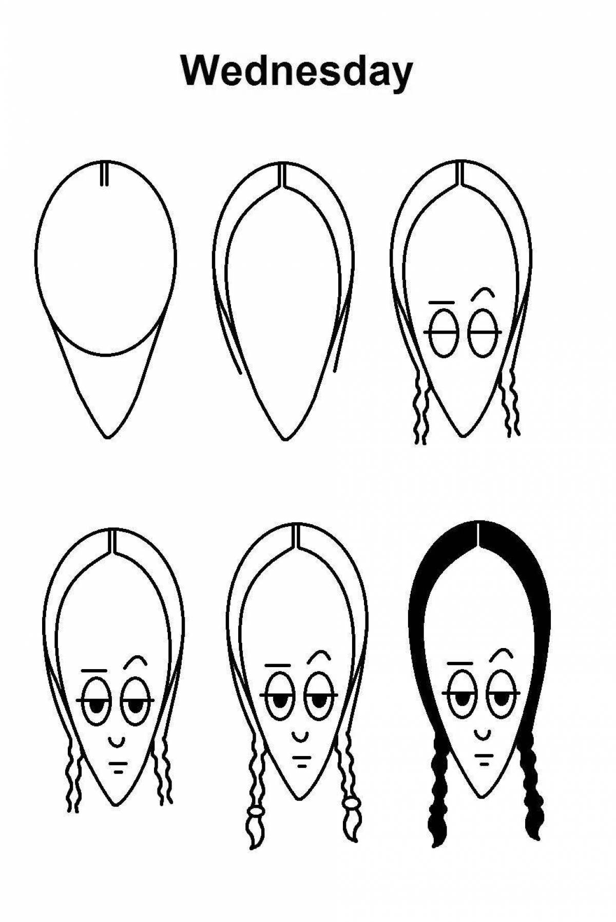 Vivacious adams wednesday coloring page