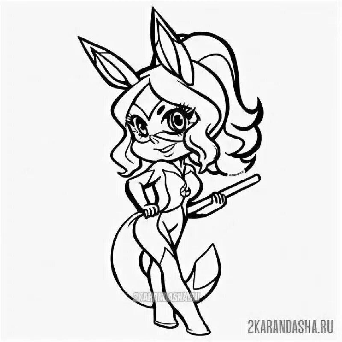 Rina Rouge's adorable coloring page