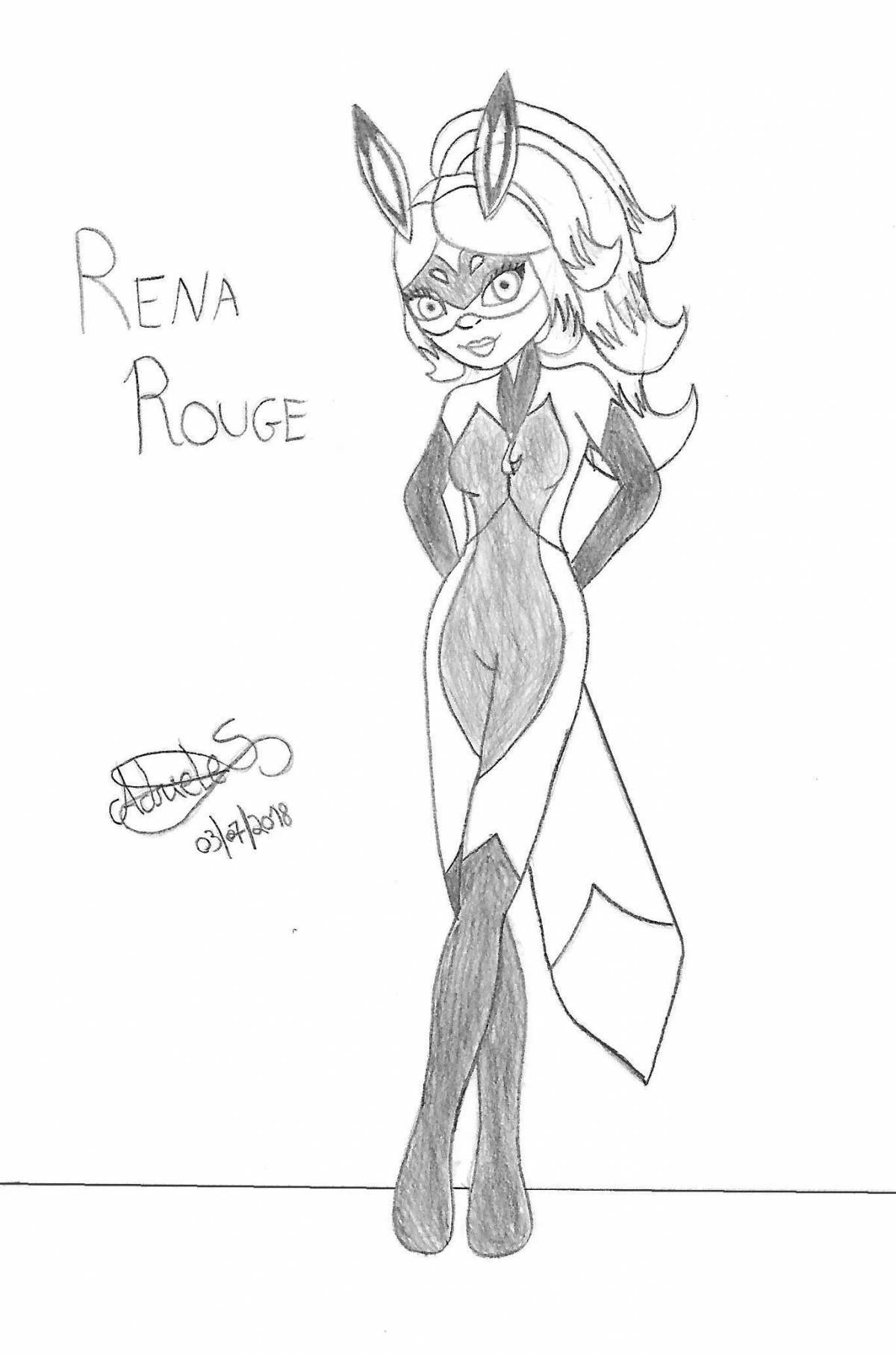 Attractive rina rouge coloring page