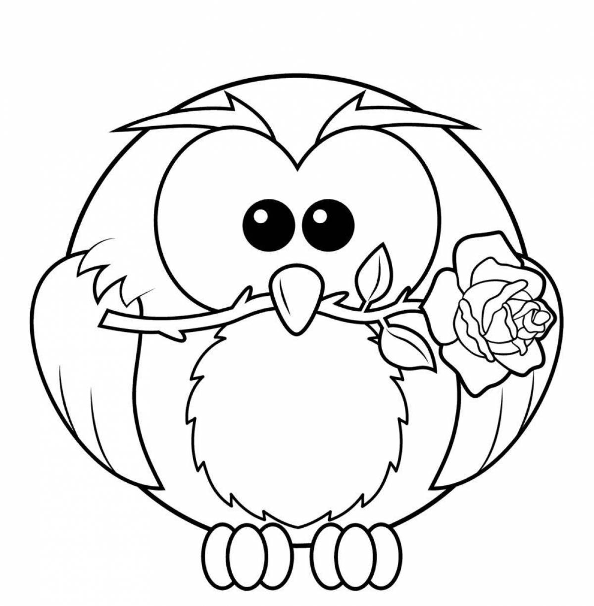 Radiant coloring page owl image