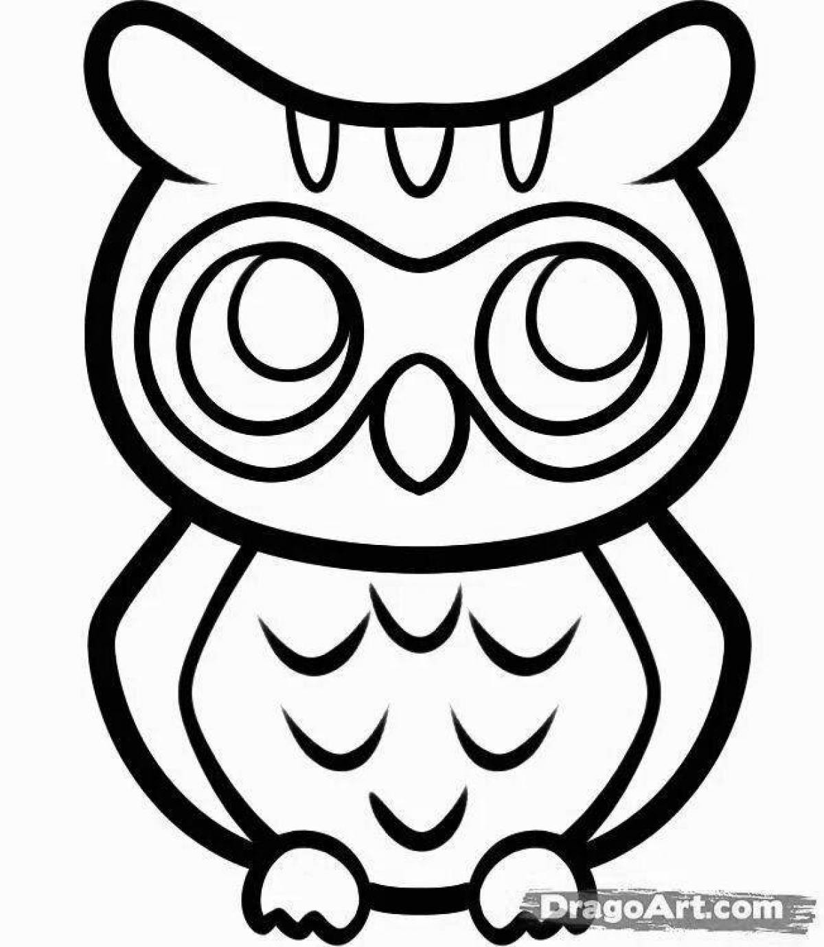 Elegant owl coloring book
