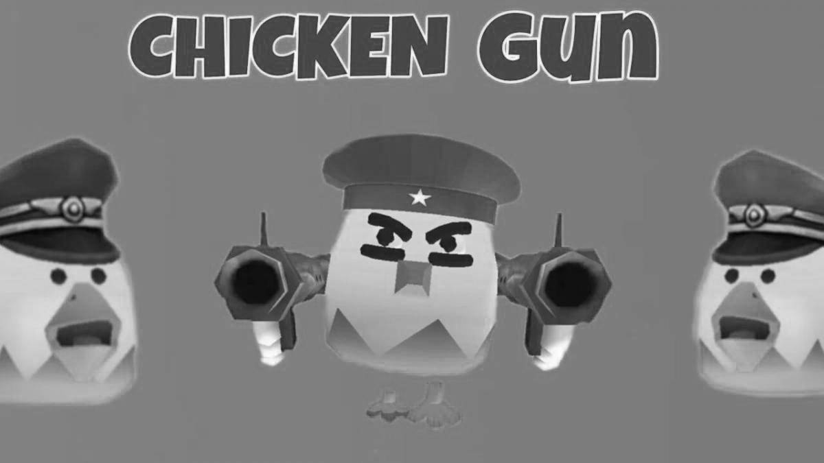 Очаровательная раскраска chikin gun