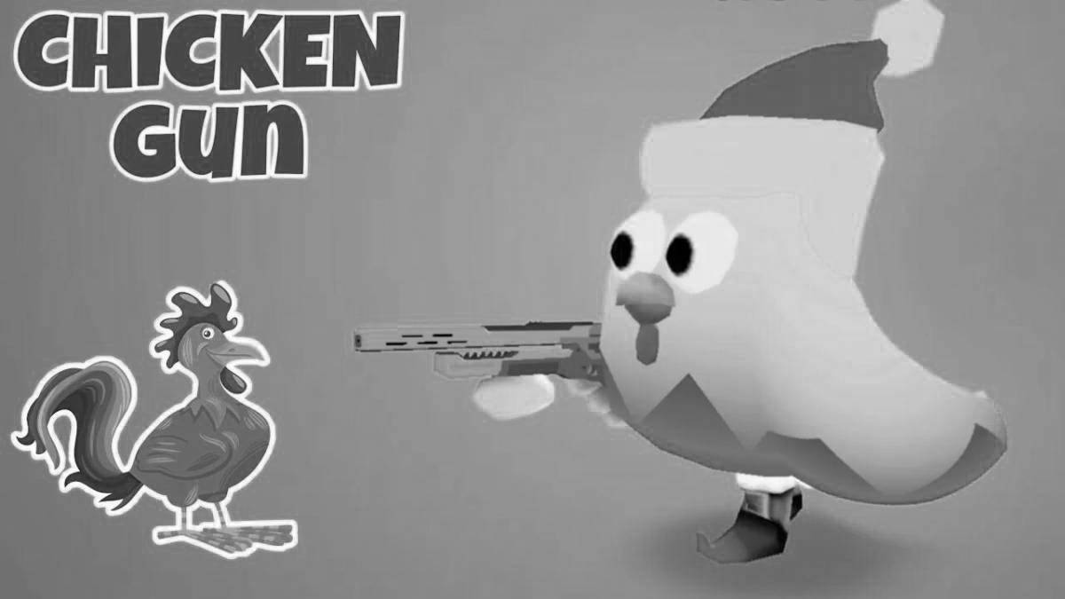 Coloring lovely chikin gun