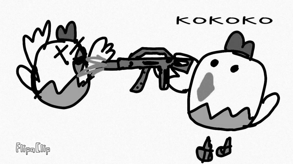 Chikin gun wonderful coloring