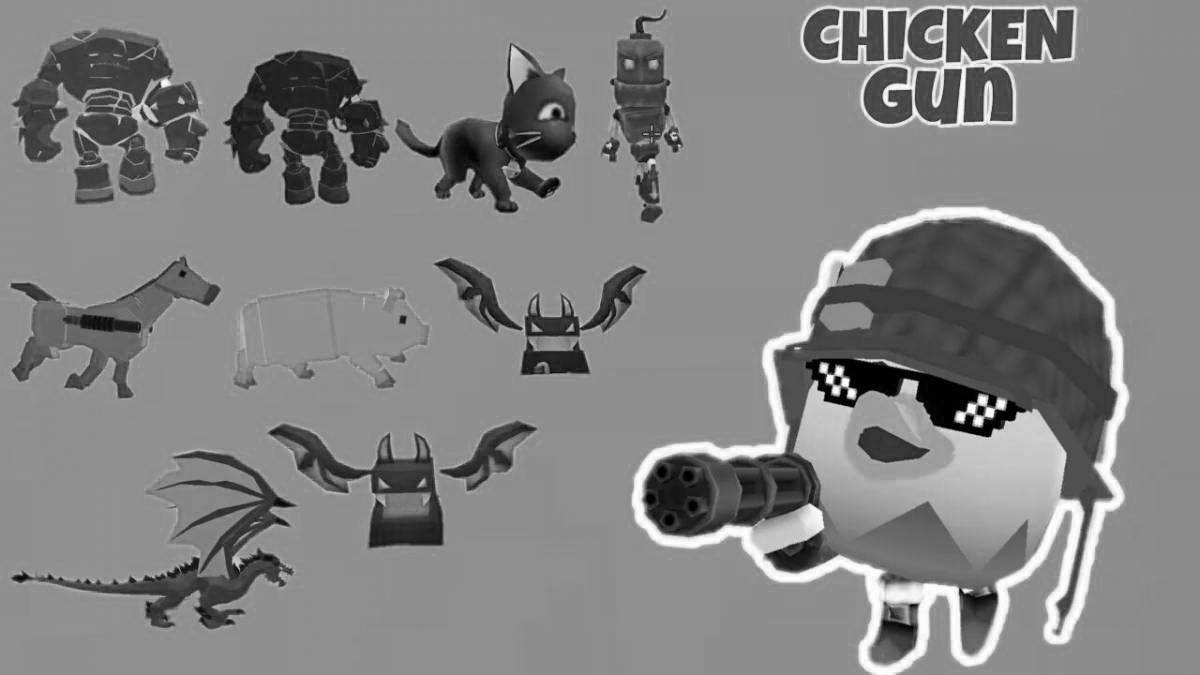 Outstanding chikin gun coloring