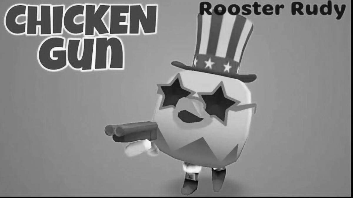 Coloring witty chikin gun
