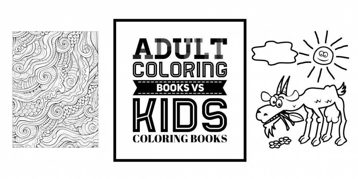 Colorful whimsical indie kids coloring book