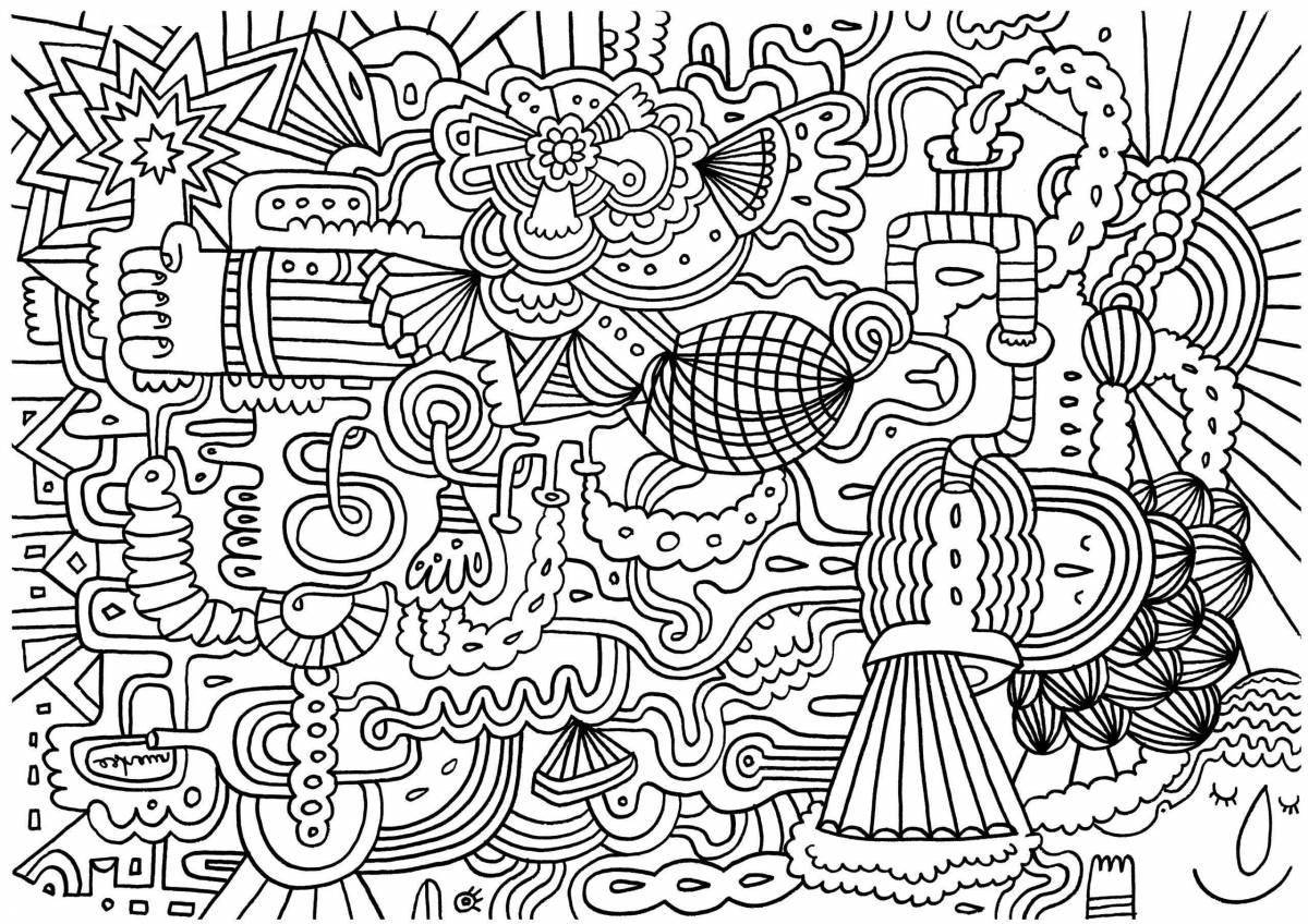 Colorful and enthusiastic indie kids coloring book