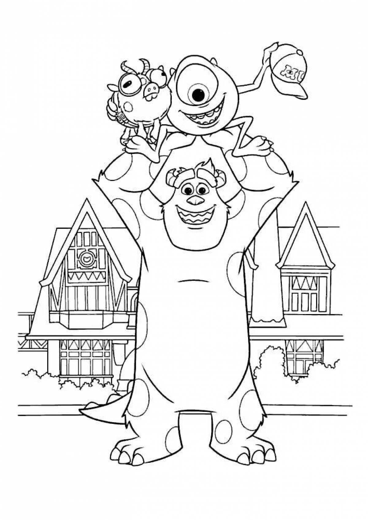 Flashy Monsters University coloring page