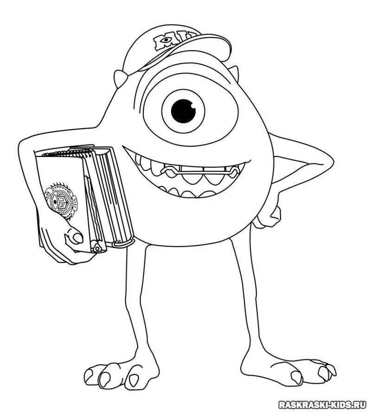 Coloring page funny monsters university