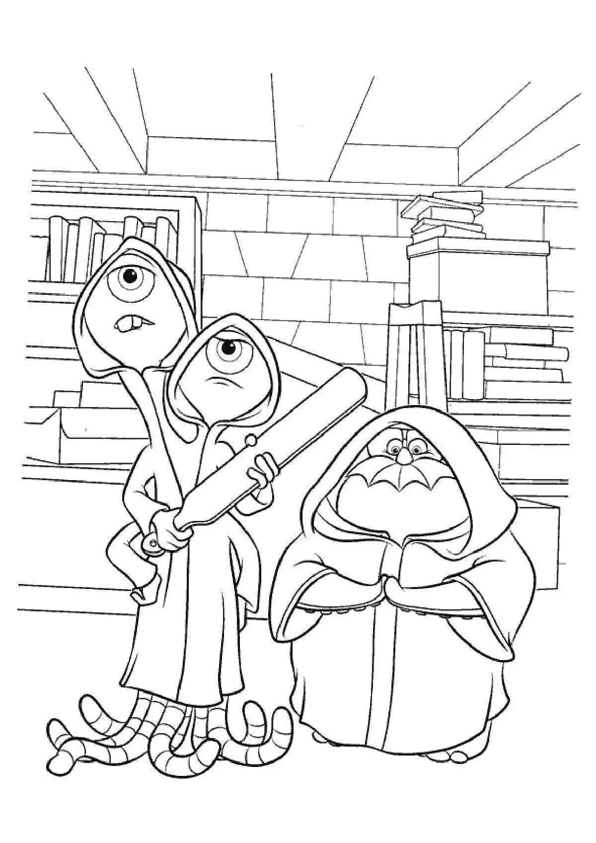 Coloring page of bright monsters university