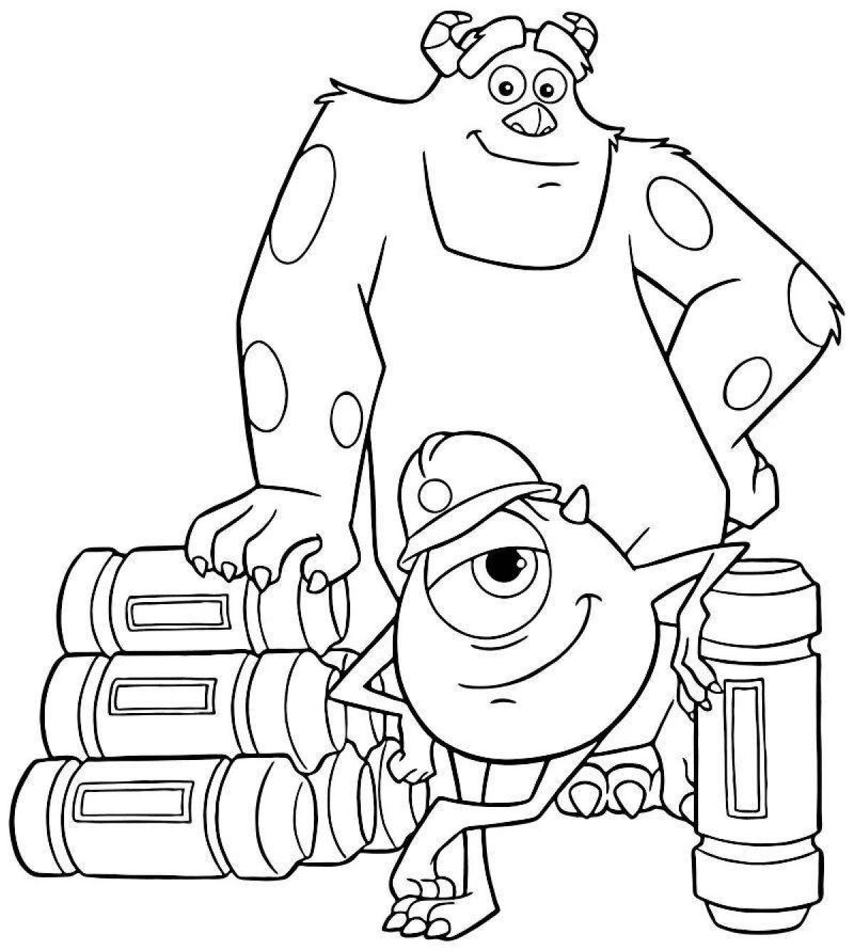 Adorable monsters university coloring page