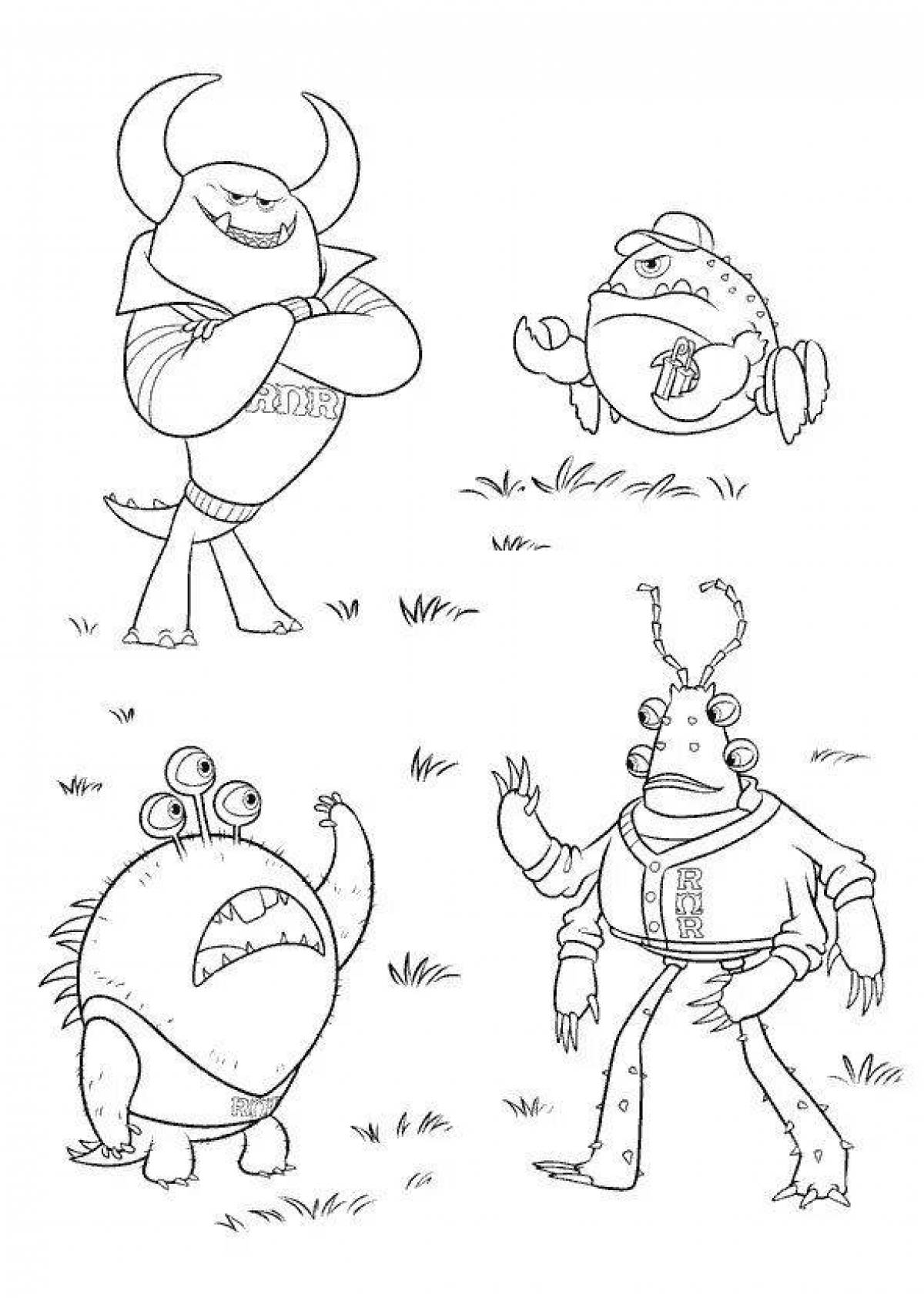 Coloring page of extraordinary monsters university