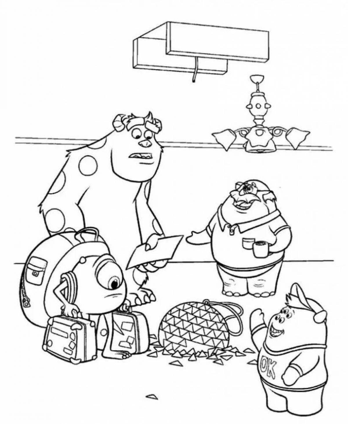 Coloring page beautiful monsters university
