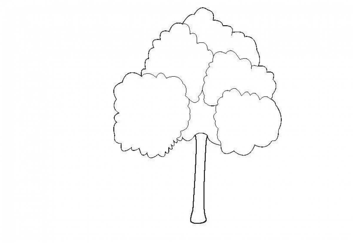 Страница рисования чарующего дерева
