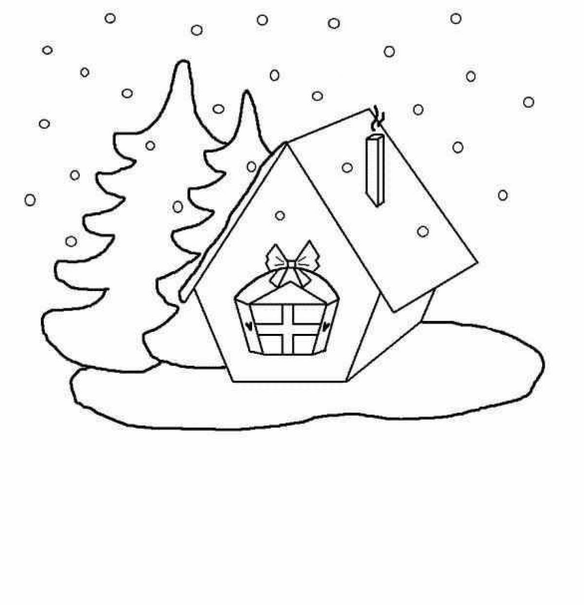 Colouring awesome winter house