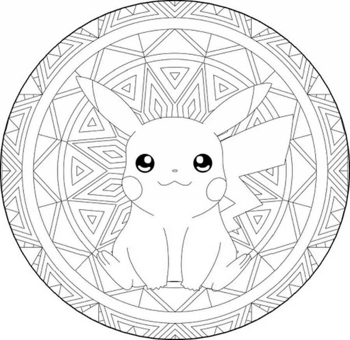 Peace coloring antistress pikachu