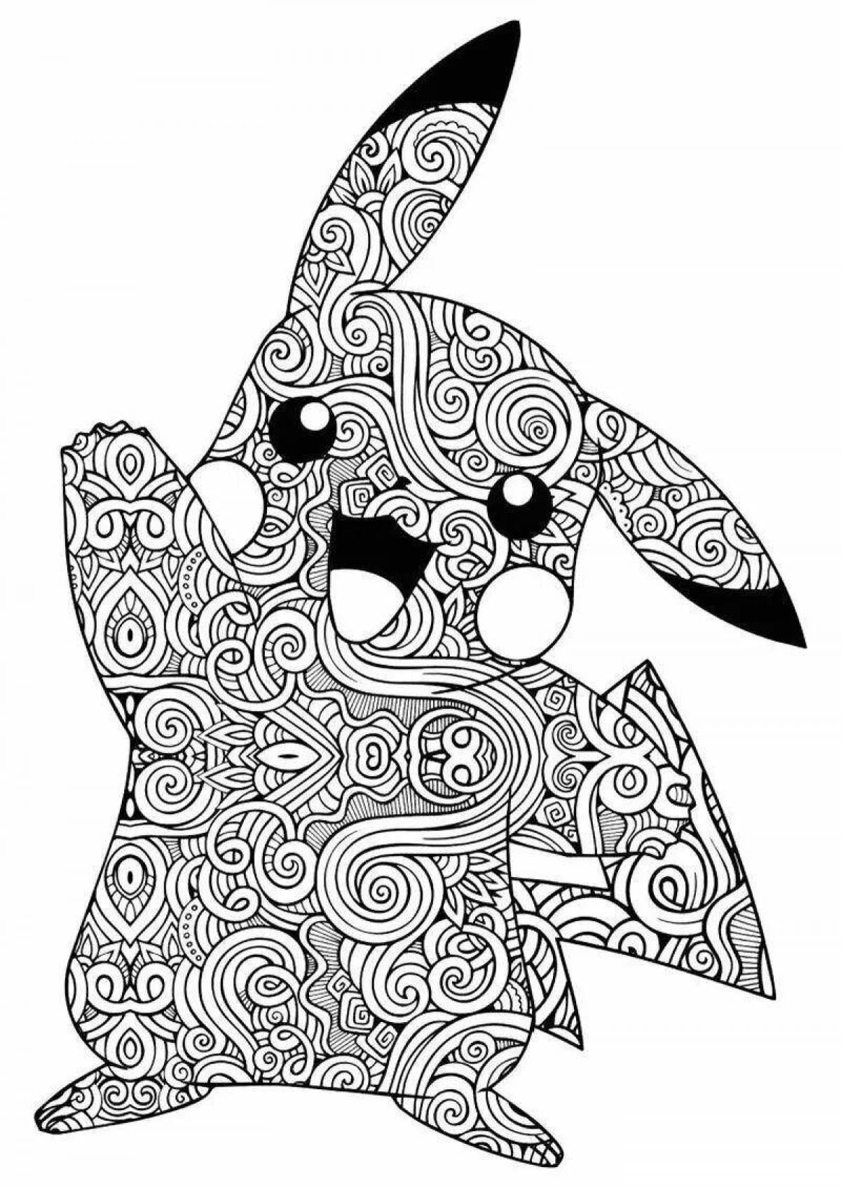 Exciting pikachu antistress coloring book