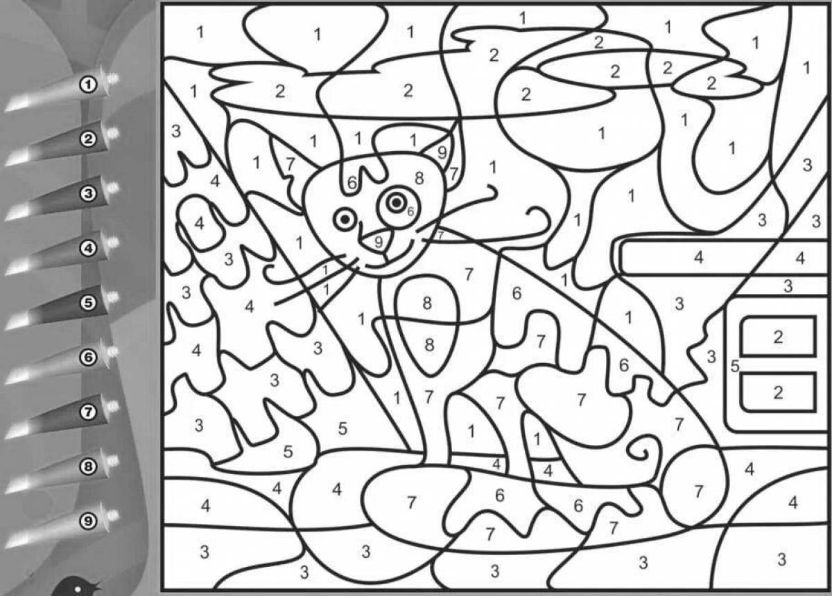 Tempting coloring book enable color by number