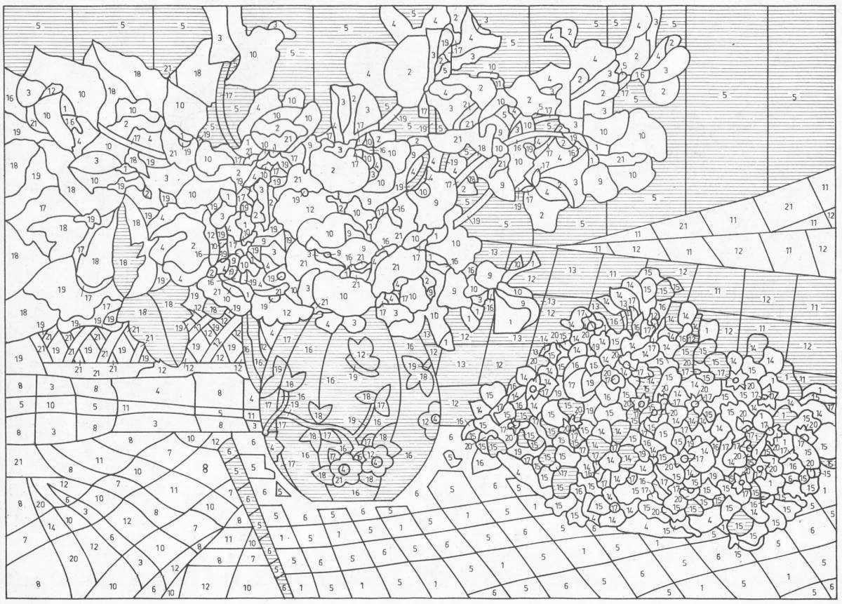 Beautiful coloring book enable color by number