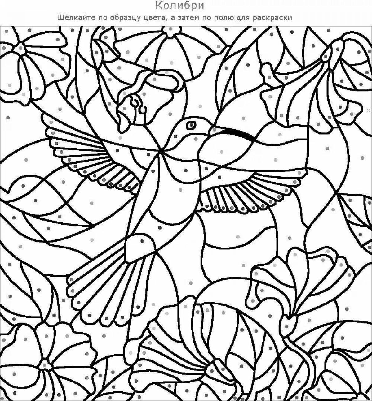 Humorous coloring book enable color by number