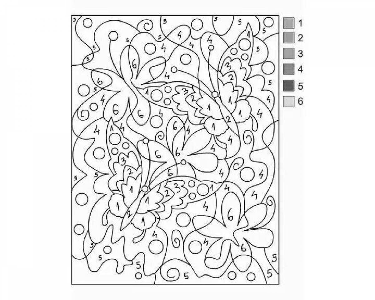 Updating coloring page to include color by number