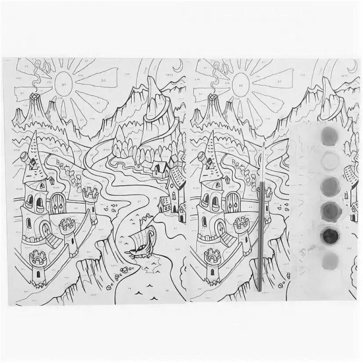 Stimulating coloring book enable coloring by numbers