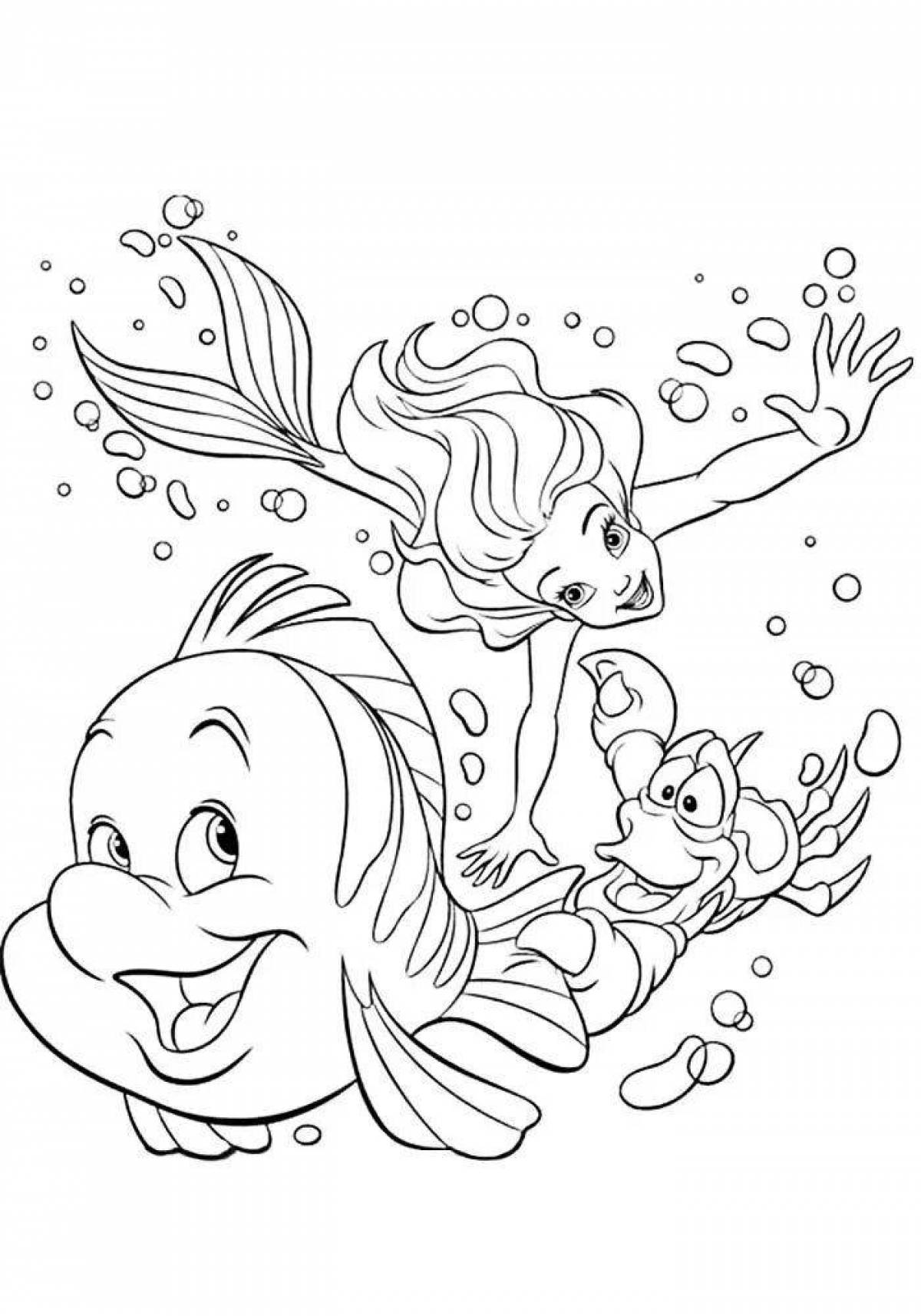 Magic coloring for girls little mermaid