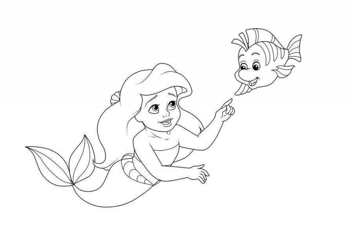Colourful coloring for girls little mermaid