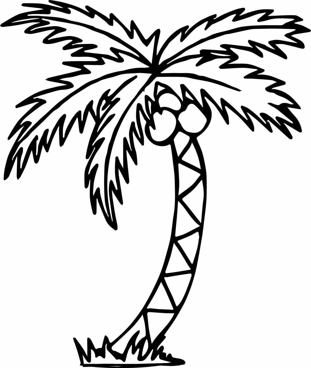 Контурный рисунок пальмы