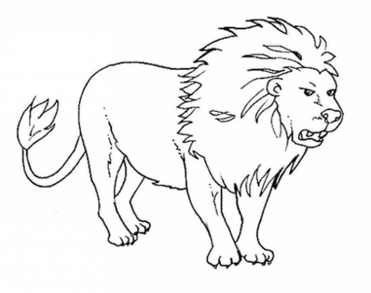 Раскраска животные Лев