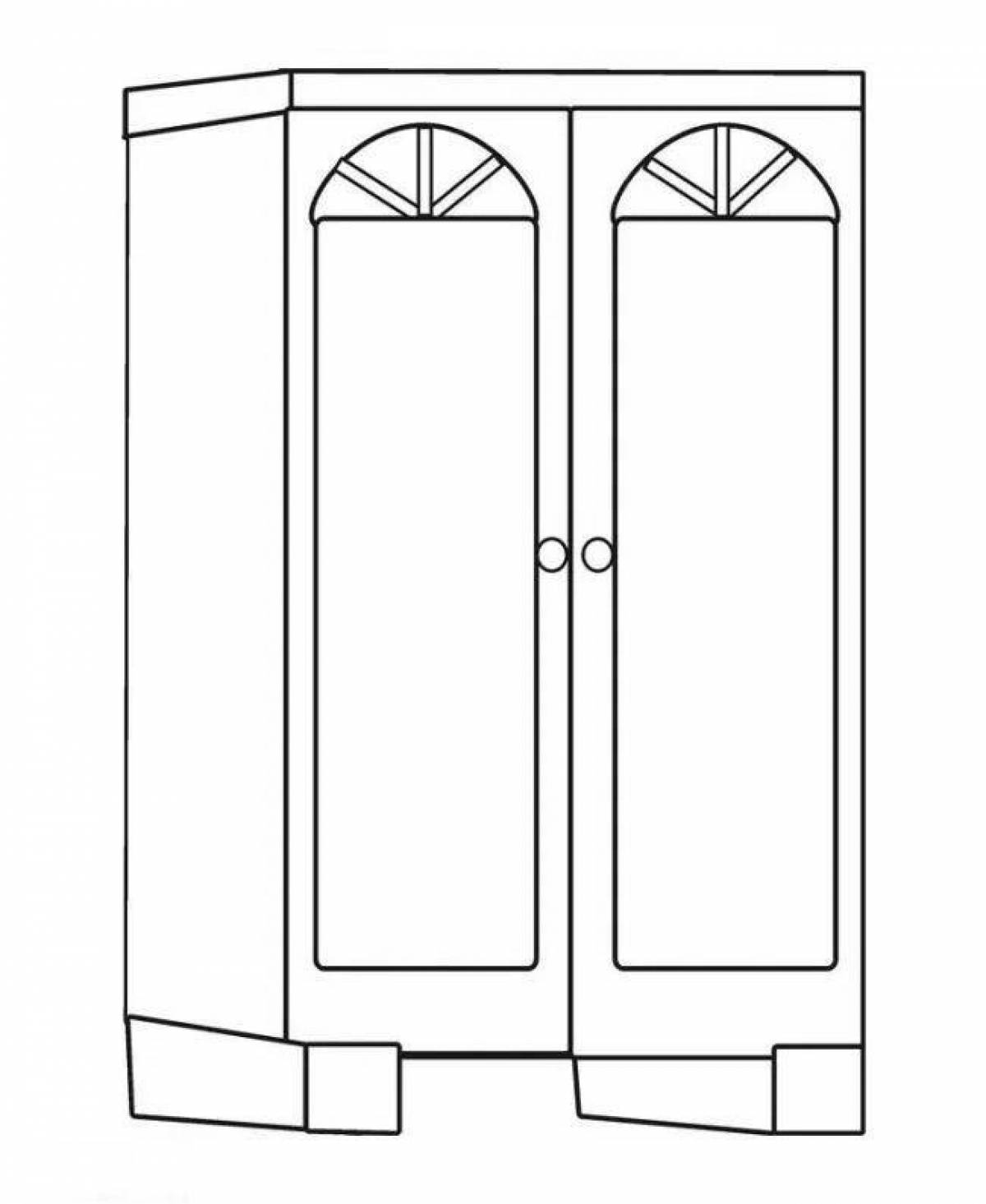 шкаф раскраска для детей распечатать