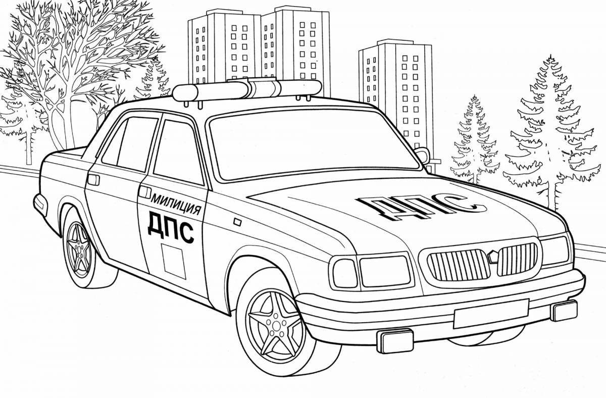 Attractive police coloring book for boys