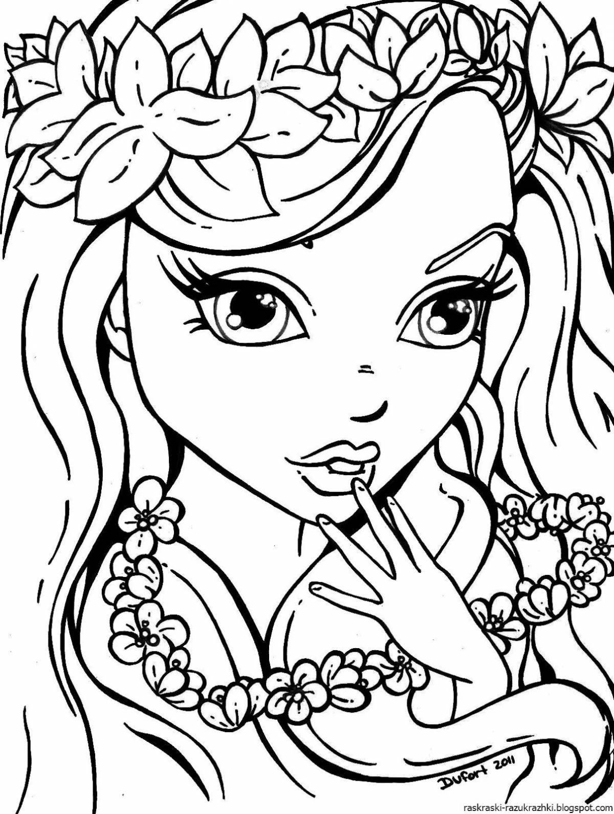 Detailed coloring book popular for girls