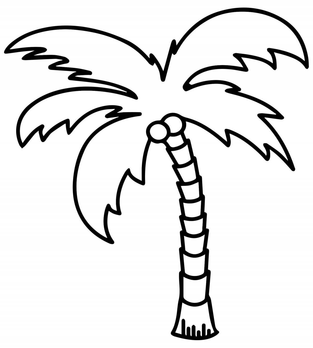 Bright palm tree coloring book for kids