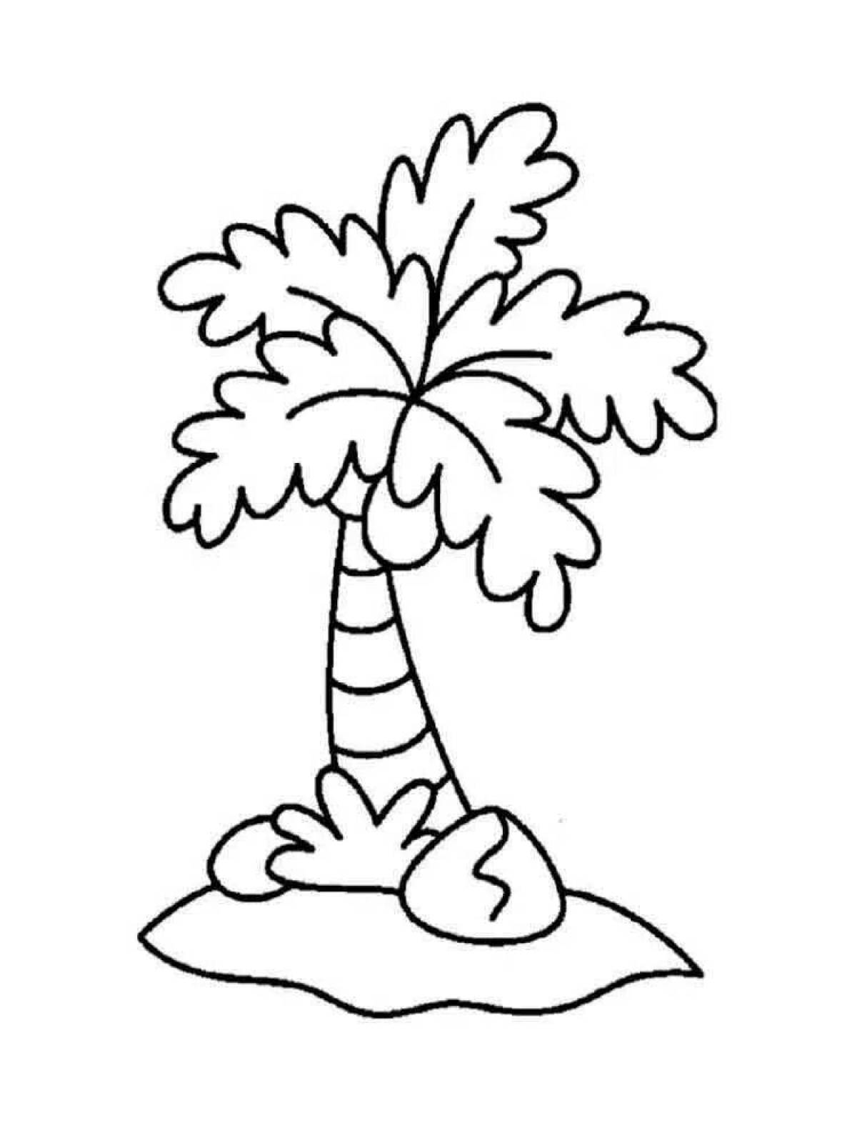 Веселая пальма раскраска для детей