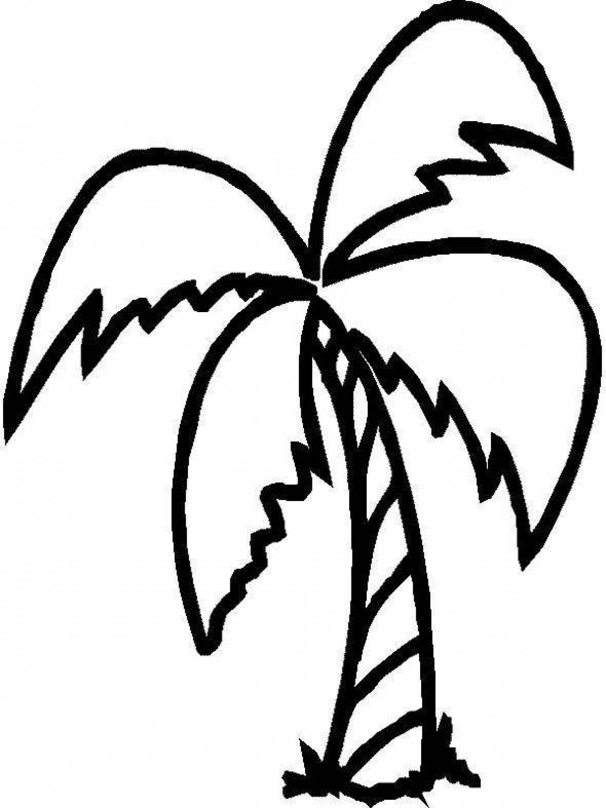 Awesome palm tree coloring page for kids
