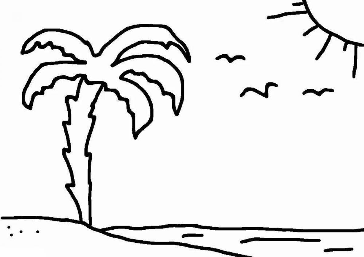 Gorgeous palm tree coloring book for kids