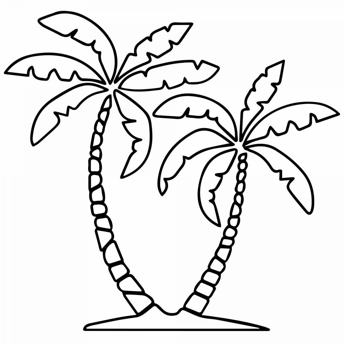 Coloring nice palm tree for kids