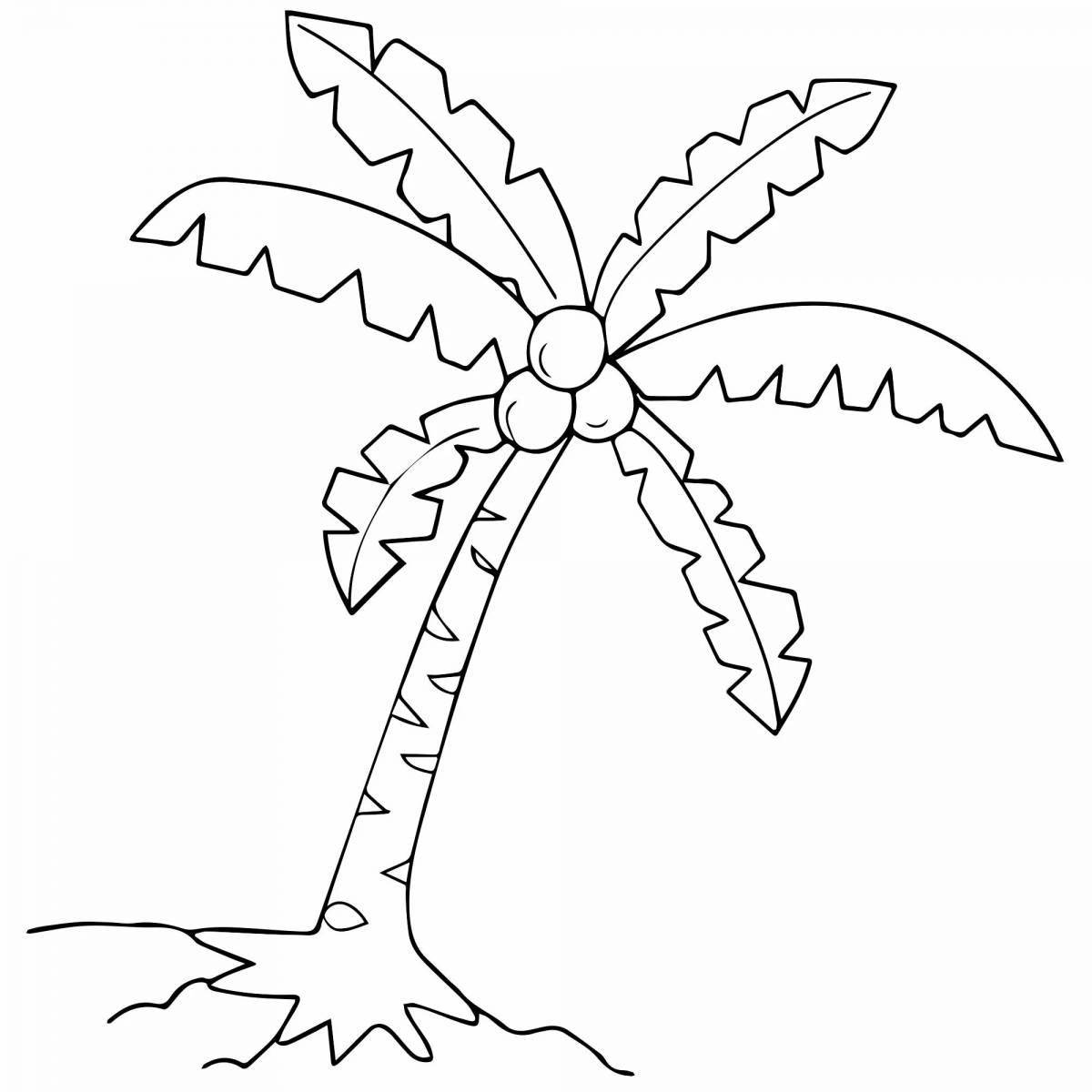 Coloring sweet palm tree for kids