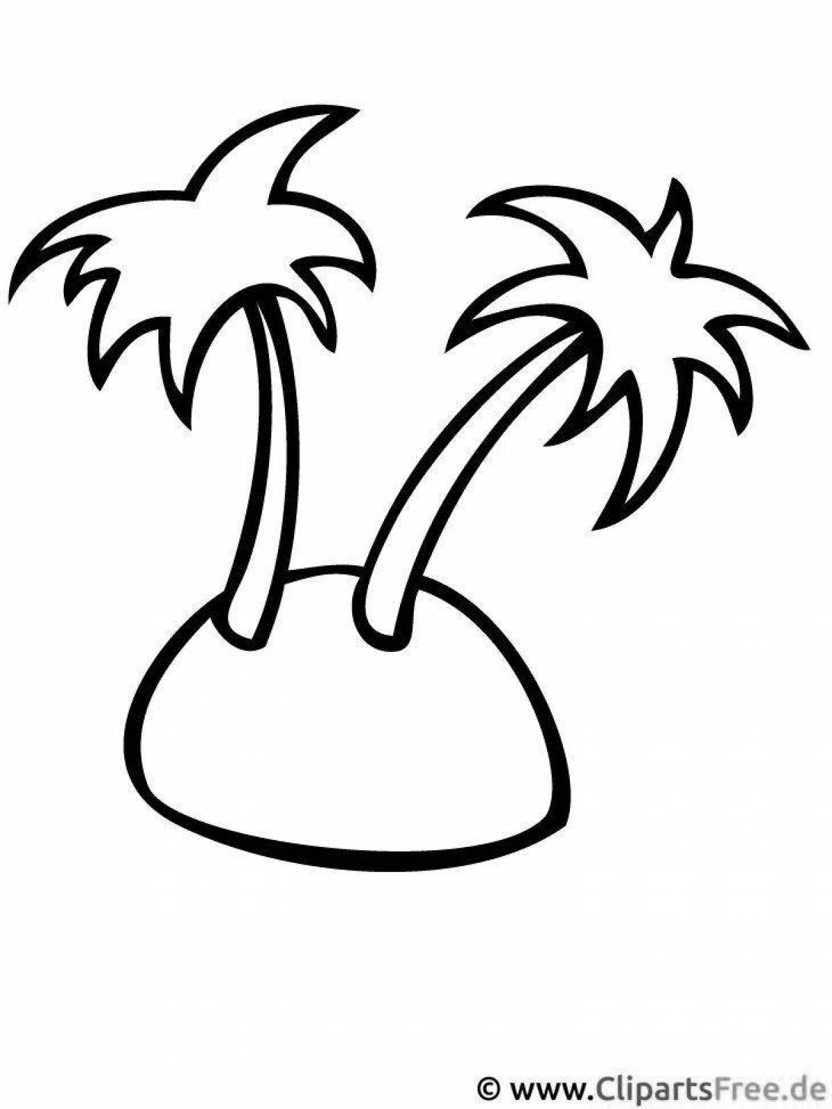 Coloring cute palm tree for kids