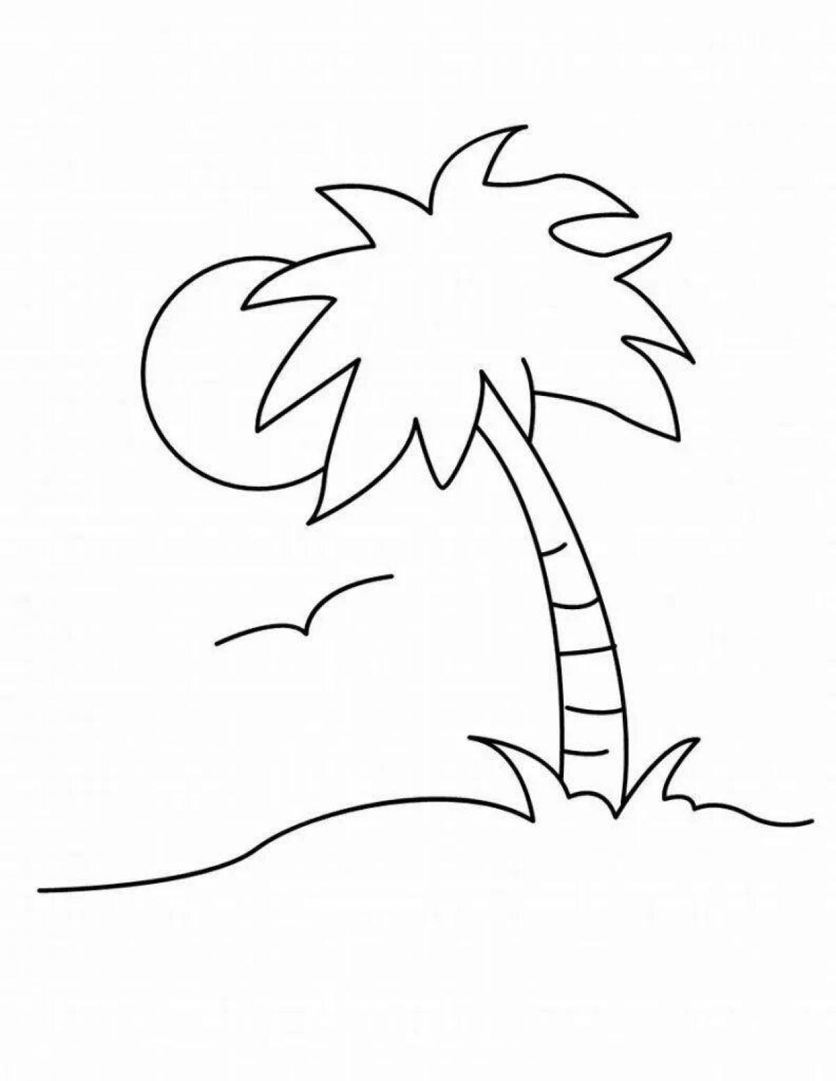 Прекрасная страница раскраски пальмы для детей