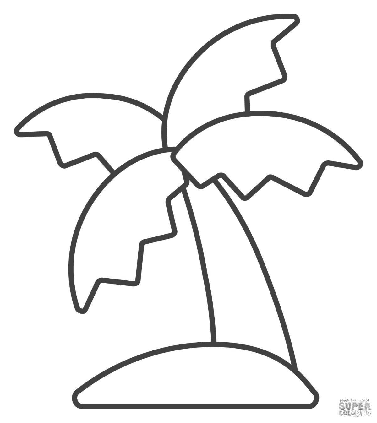 Delicate palm tree coloring book for kids